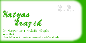 matyas mrazik business card